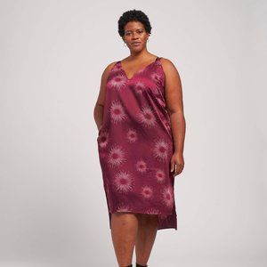 Universal Standard Kara Satin Slip Dress in Constellation Print